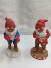 PIPKA THE GALLERY COLLECTION "LITTLE HELPER, JUL TOMTE, JUL TOMTE WITH APPLE FIGURINES