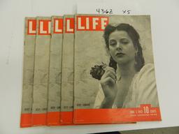 Five (5) X The Money: June 1 1942 Life Magazine, 10 cents, with Hedy Lamarr on cover, We Will Ship