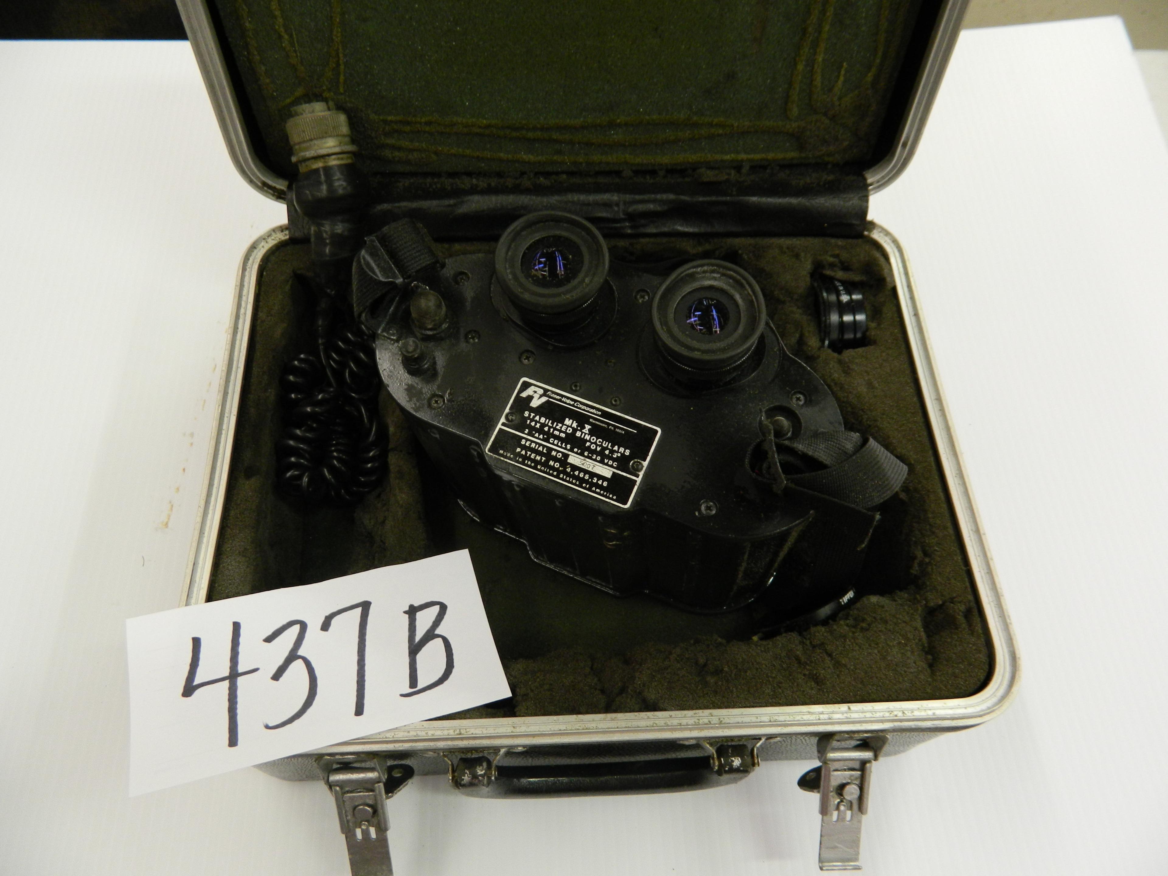 Estate Find: Navy Stabilized Binoculars, 14x 41mm, FOV 4.3', We Will Ship, Large Case, Made in USA