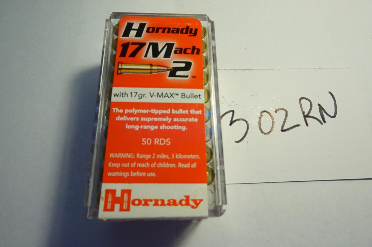 449 Rounds of Hornady, Hunting, 17 Hornady Mach 2, 17 Grain, V-Max, Retail $100+