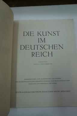 DIE KUNST IM DEUTSCHEN REICH, Sept. 1939 NAZI Germany Art Magazine, Spine is GONE