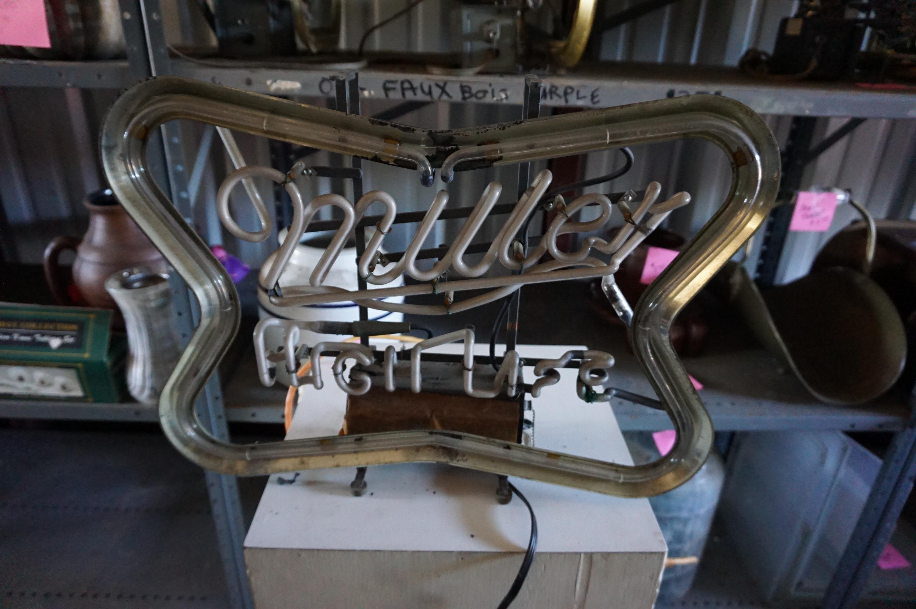 Miller High Life Working Neon Sign, Older Model, Dirty from storage, NO SHIPPING! PICK-UP ONLY!