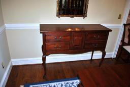 Lexinton Bob Timberlake Queen Anne Style Cherry Server Sideboard, Silver Cloth Lined Drawer
