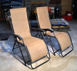 Pair of Contemporary Reclining Deck Chairs