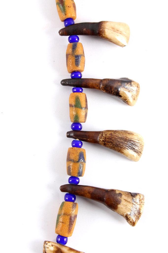 Plains Indian Petrified Buffalo Teeth Necklace