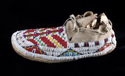 Sioux Fully Beaded Moccasins 1890-1910 Sinew Sewn