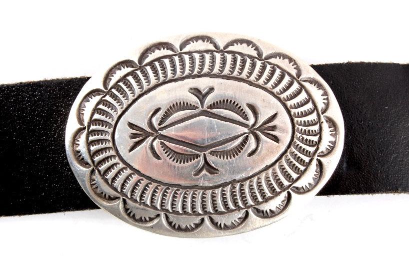 Navajo Cecil Henry Sterling Silver Concho Belt