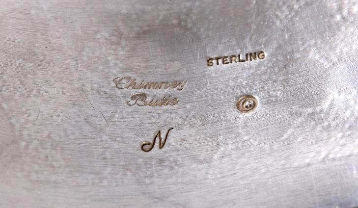 Signed Navajo Sterling Silver Gemstone Cuff