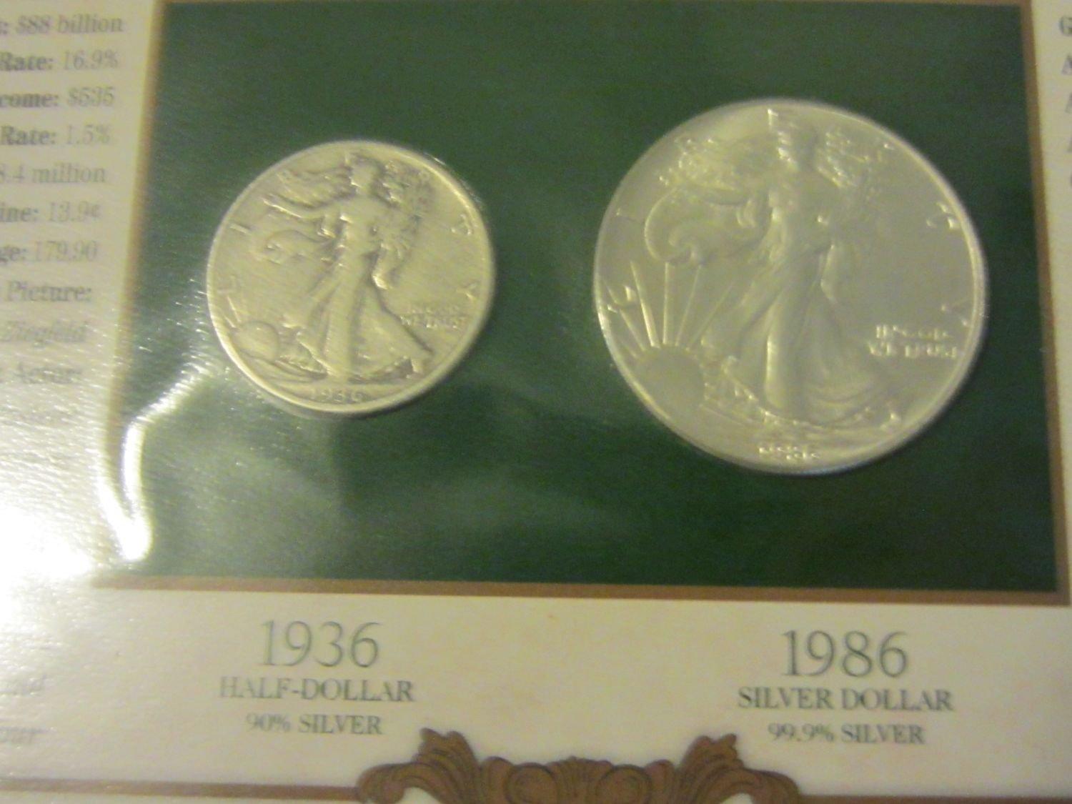 Liberty Half And Silver Eagles, 9 Coins Each, 1986-1994