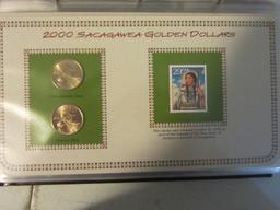Sacagawea Dollars, Complete Set, 28 P&d Mint Mark With Stamps, Uncirculated