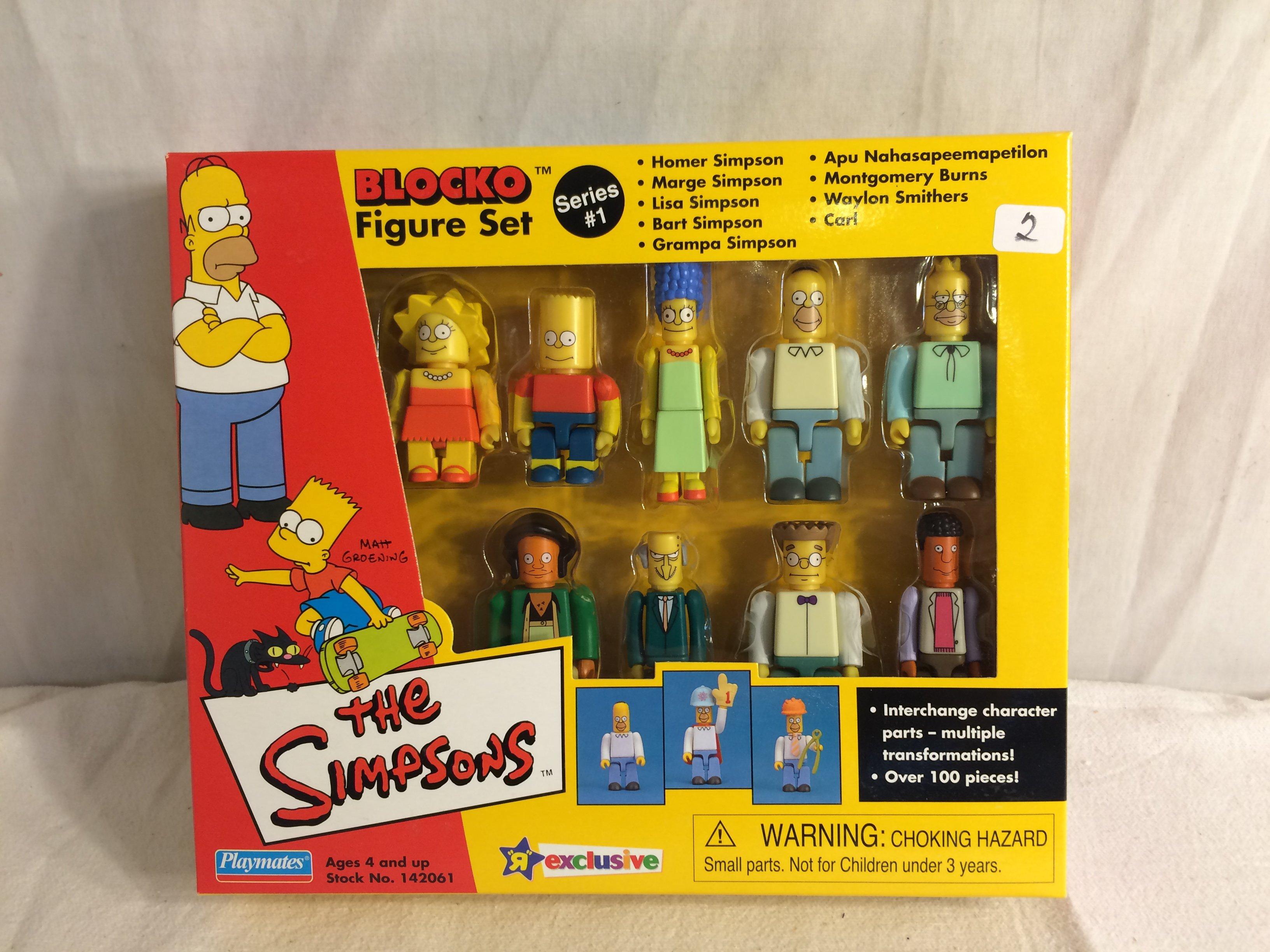Collector The Simpsons Blocko Figure Set Series #1 Playmates Exclusive "R" 8.5"Tall by 10" Width