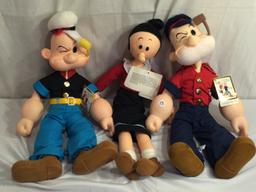 Lot of 3 Pieces Collector Popeye Vinyl Soft Dolls Size Each:17-18"Tall /each - See Pitures