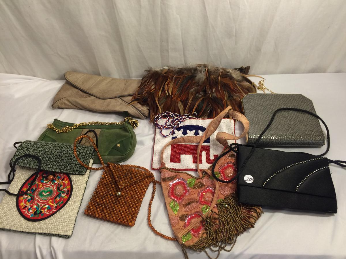 Lot of 8 Pieces Collector Used Women's Fashion Shoulder Bags - See Pictures