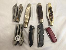 Lot of 7 Pieces Collector Folded Pocket Knifes Knive Assorted Sizes - Some Has Damage