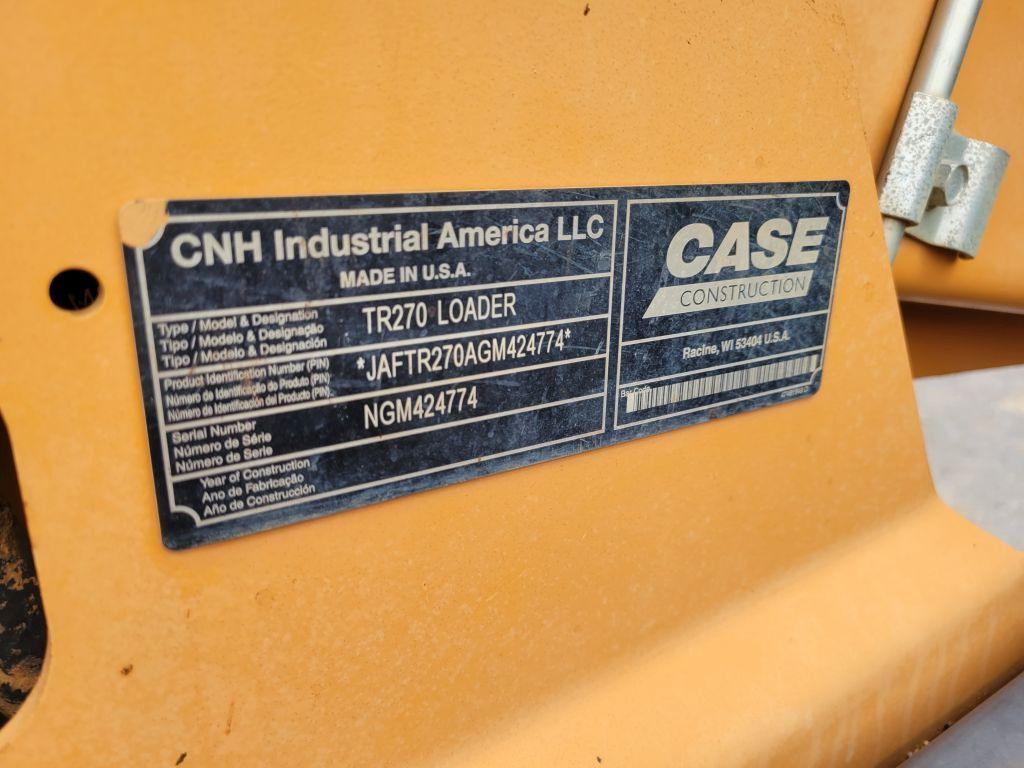 2016 CASE TR270 TRACK SKID STEER, RUNS/DRIVES, HOURS SHOWING: 1454, S: NGM4