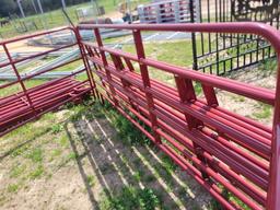 NEW TARTER RED AMERICAN 12' CORRAL PANELS (SET OF 10) WITH 1 NEW 4' RED WAL