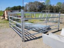 12' HEAVY DUTY CORRAL PANELS, SET OF 9 WEIGH 250LBS EACH APPROX