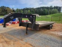 PARR 20' TANDEM ANXLE GOOSENECK FLATBED TRAILER, SELLER SAID NEEDS AXLE BEA