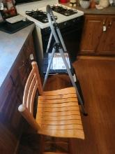 STRAIGHT WOODEN CHAIR, NEW 3 STEP LADDER