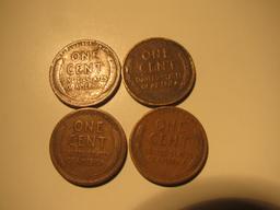 US Coins: 4x1926 Wheat Pennies