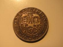 1897 Great Britain 1 Shilling (92.5% Silver) (Queen Victoria Era)
