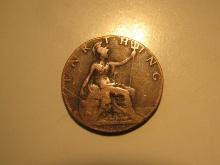 Foreign Coins: 1916 (WWI)  Great Britain Farthing