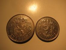 Foreign Coins: Netherlands 1970 2.5 & 1980 1 Gulden