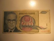 Foreign Currency: 1985 Yugoslavia 5,000 Dinara