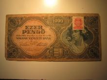 Foreign Currency: 1945 Hungary 1,000 Pengo