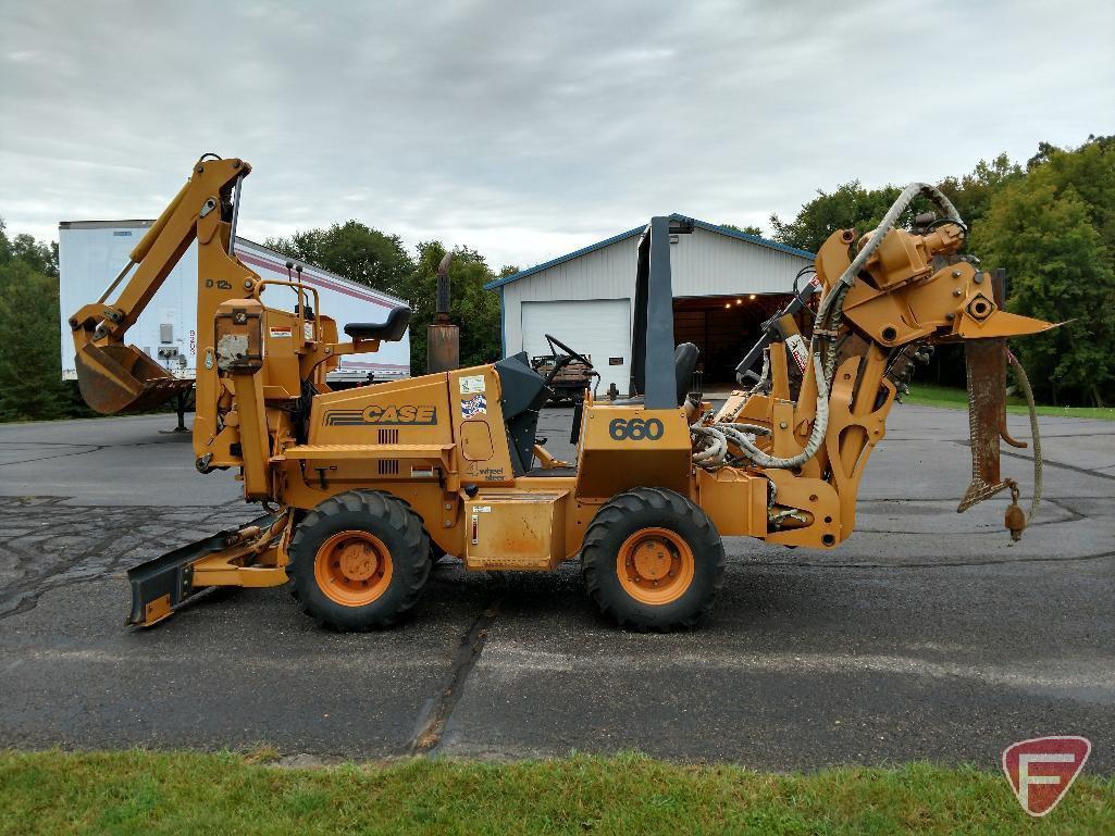 1997 Case 660 combo trencher and plow w/D125 backhoe, 978 hrs showing, diesel,