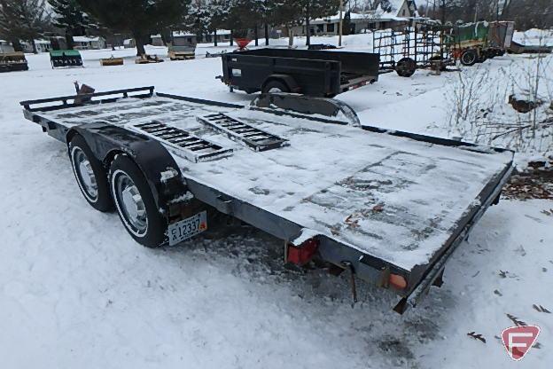 1991 Dressen Custom Trailers 7000 lb. 80"X18' tandem axle trailer, 5' ramps