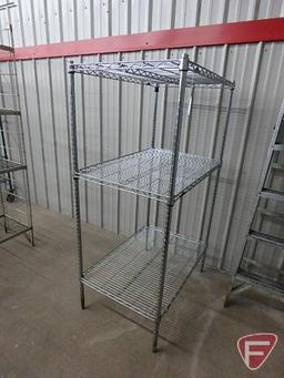 Metro racking/shelving: (4) uprights 61inH, (3) shelves 36inx24in
