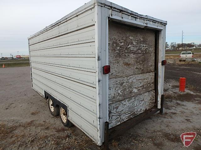 Homemade dual axle enclosed trailer with power winch and remote cables