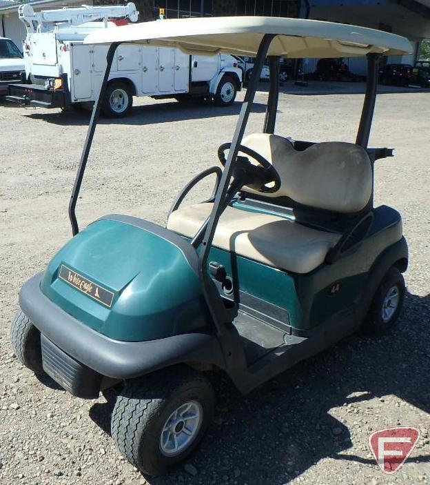 2014 Club Car Precedent green electric golf car with roof, ball washer