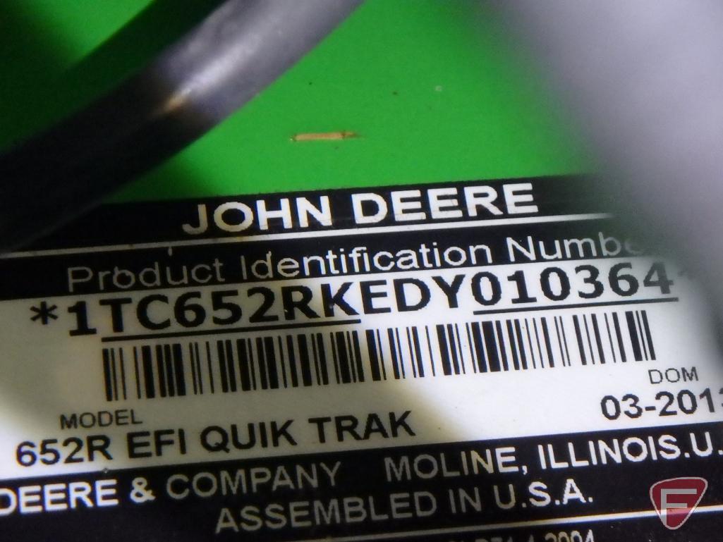 2013 John Deere 652R EFI Quick Trak standing mower, SN: 1TC652RKEDY010364, 18 hrs