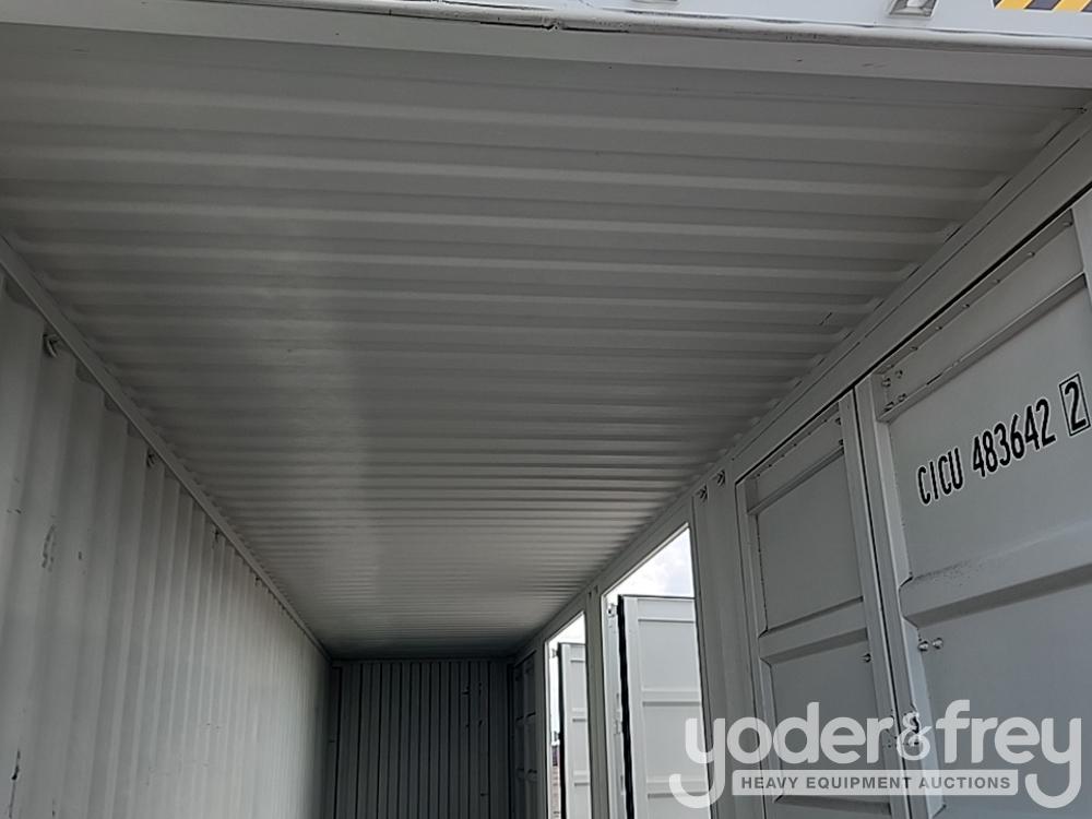 Unused 40' HC Multi Door Container, Four Side Open Door, One End Door, Lock Box
