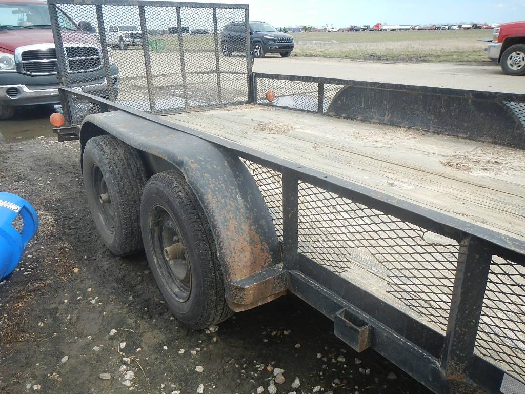 HOMEMADE 16FT BUMPER TRAILER  TANDEM AXLE, TAILGATE, NO TITLE