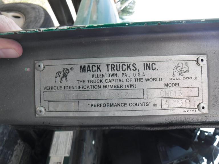 1998 MACK CH613 DUMP TRUCK, 705,106 Miles, 22,302 Hours,  MACK E7-330/350 D