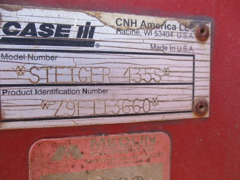 CASE STEIGER 435S WHEEL TRACTOR, 10,291 HRS  (RUNS) ARTICULATED, CAB, DUALS
