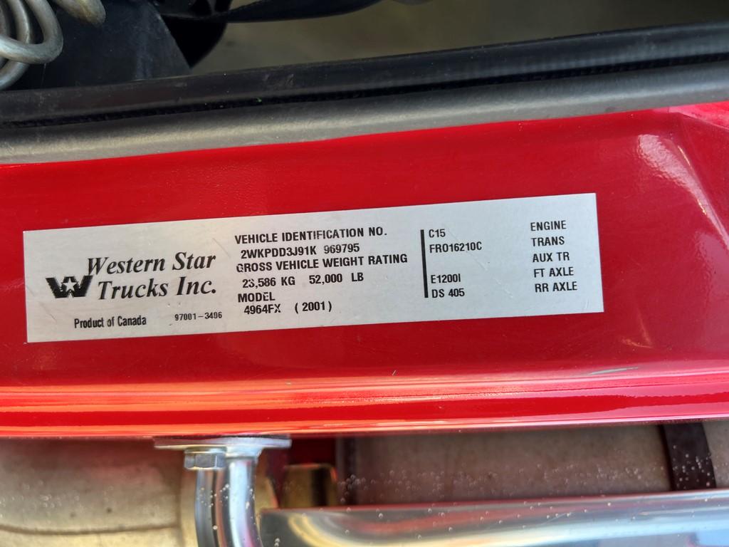 2001 WESTERN STAR 4964FX HEAVY HAUL TRUCK TRACTOR, 100,017+ mi on meter,  D