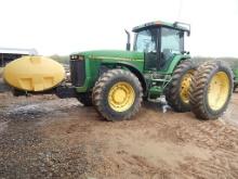 JD 8100 MFWD TRACTOR, POWER SHIFT TRANSX, 3 HYD REMOTES, Q HITCH WITH HYD 3