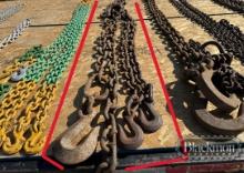 (2) CHAINS,  8' X 1/2", WITH HOOKS AND (1) CHAIN, 6' X 1/2"]