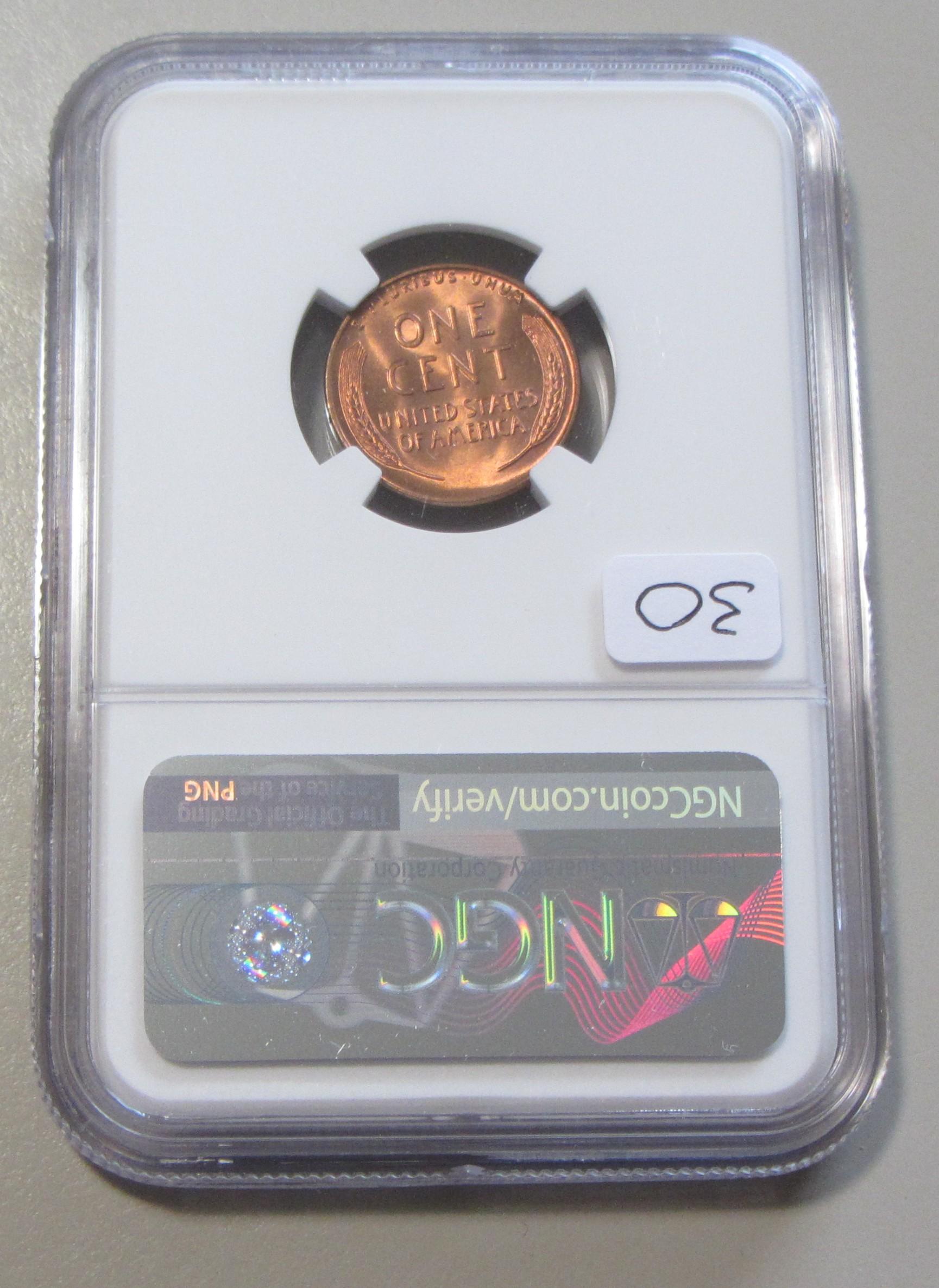 1941 WHEAT CENT RED NGC MS 66