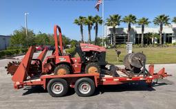 DITCH WITCH RT40 RIDE ON TRENCHER WITH DUAL AXLE UTILITY TRAILER, NEW BATTERY, LOW HOURS, RUNS & ...