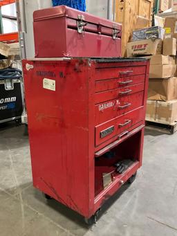REM/PRO INDUSTRIAL PARTS CABINET / TOOL BOX ON WHEELS WITH CONTENTS , APPROX 30€� W x 18€� L x 37€�