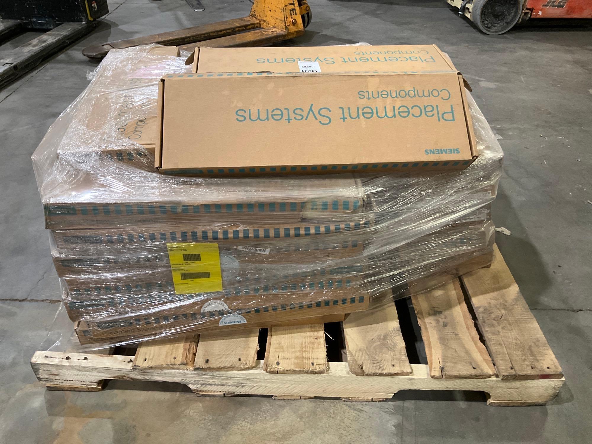 PALLET OF ASSORTED SIEMENS PLACEMENT SYSTEMS COMPONENTS, APPROX 45 BOXES