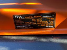 UNUSED TOGO POWER GAS GENERATOR MODEL GG8000; 4-STROKE, 8000 PEAK WATTS, 6500 RUNNING WATTS