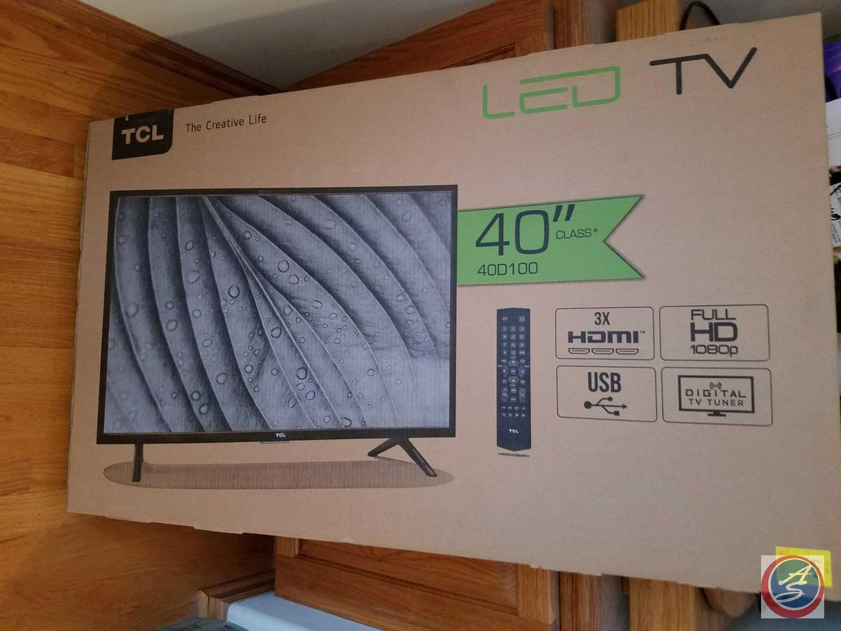 TLC 40" LED TV with remote (model #40D100) new in box