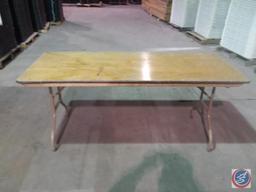 [15] 8' x 30'' Wood Folding Tables w/ Metal Legs {SOLD 15x THE MONEY}