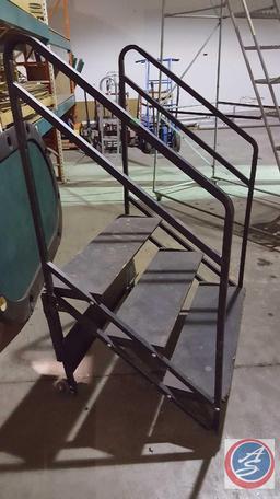 Wenger Fixed-Height 3-Step Stage Platform Stairway w/ Handrail